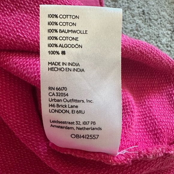 Anthropologie Pilcro Split Hem Tunic Barbie Pink Sweatshirt Pullover Large - Picture 6 of 7